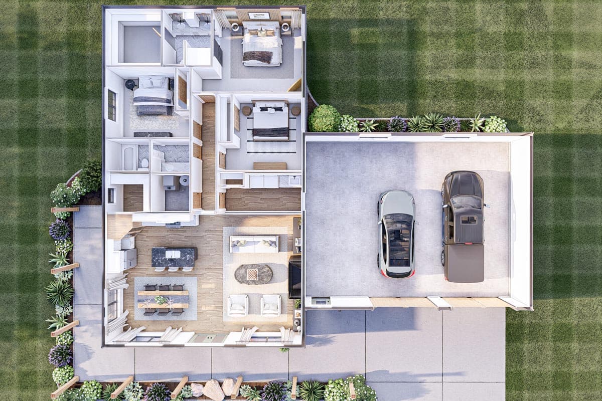 Plan 623260DJ:  Barndominium-Style Farmhouse Plan with a 3-Car Garage - 1691 Square Foot - Image #16 - Barndominium, Country, Farmhouse, Modern Farmhouse, Rustic, Traditional