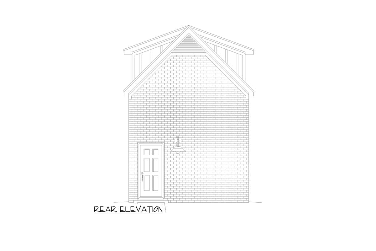 Plan 680166VR: 1-Car Detached Garage with 333 Square Foot Loft Above - Image #4 - New American, Traditional