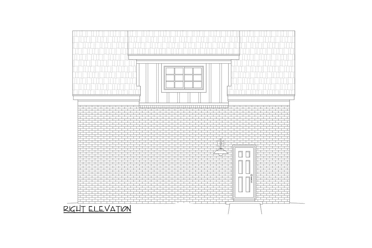 Plan 680166VR: 1-Car Detached Garage with 333 Square Foot Loft Above - Image #5 - New American, Traditional