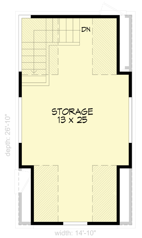 Plan 680166VR: 1-Car Detached Garage with 333 Square Foot Loft Above - Floor Plan - 2nd Floor - New American, Traditional