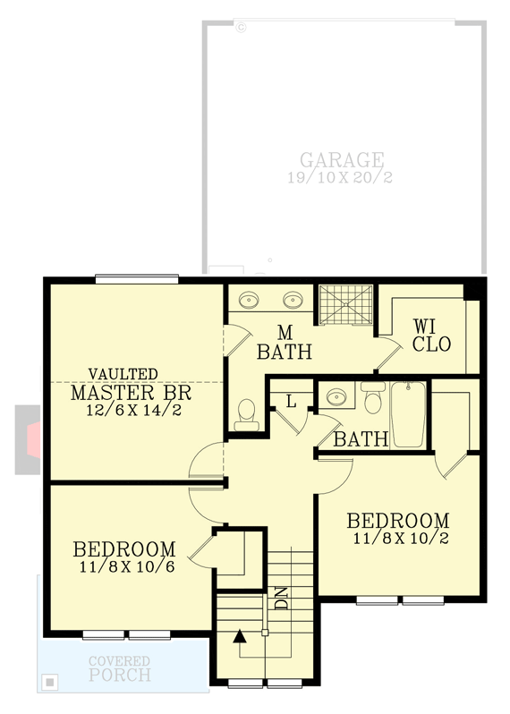 Plan 28103J: 1469 Square Foot Country Craftsman with 3 Upstairs Bedrooms - Floor Plan - 2nd Floor - Country, Craftsman, New American, Northwest, Traditional