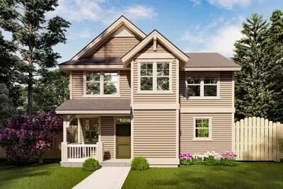 1469 Square Foot Country Craftsman with 3 Upstairs Bedrooms