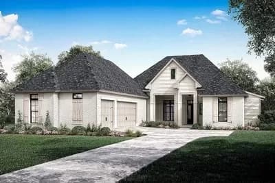 4-Bed Acadian Home Plan with Large Rear Porch
