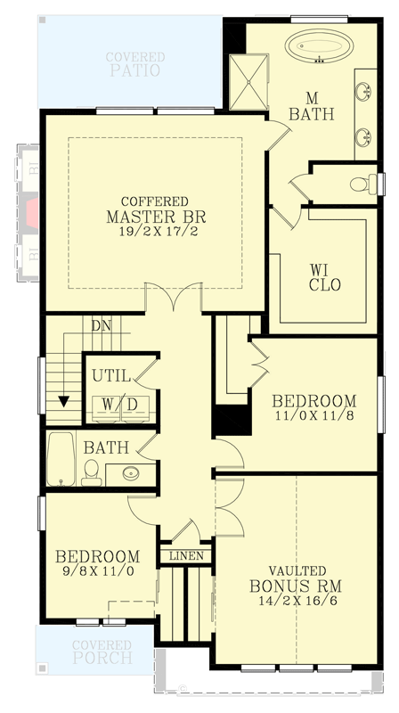 Plan 28105J: 30-Foot-Wide House Plan with Flex and Bonus Rooms - Floor Plan - 2nd Floor - New American, Northwest, Traditional