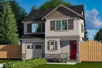 3 Bed 1254 Square Foot 2-Story Craftsman Home Plan