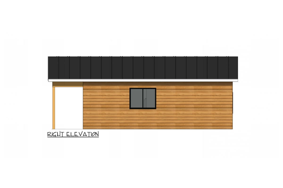 Plan 420094WNT: 476 Square Foot ADU with 6-Foot-Deep Porch - Image #5 - Cabin, Cottage, Country, Northwest, Ranch, Rustic