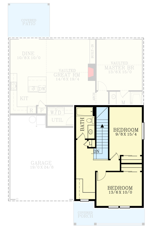 Plan 28108J: 2037 Sq Ft Craftsman House Plan with Flex Room - Floor Plan - 2nd Floor - Country, Craftsman, Northwest