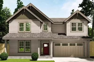 Craftsman House Plan with Two-Story Vaulted Great Room