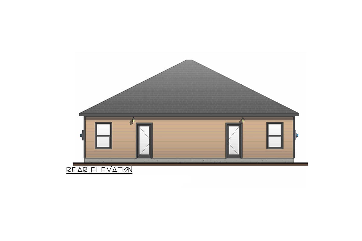 Plan 100310GHR: One Story Transitional-Style Duplex with 2 Bed Units Under 900 Square Feet - Image #4 - Contemporary, Country, Mid Century Modern, Northwest, Scandinavian, Transitional