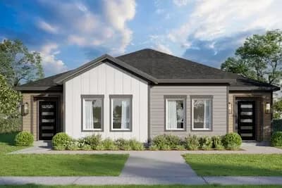One Story Transitional-Style Duplex with 2 Bed Units Under 900 Square Feet