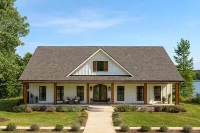 2160 Square Foot Country Traditional House Plan with 8-Foot-Deep Porches