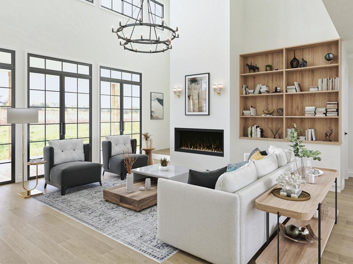 Plan 25809GE: 2459 Square Foot Rustic Farmhouse Plan with Home Office and Two Story Great Room - Image #10 - Country, Craftsman, Farmhouse, Modern Farmhouse, New American, Rustic, Traditional