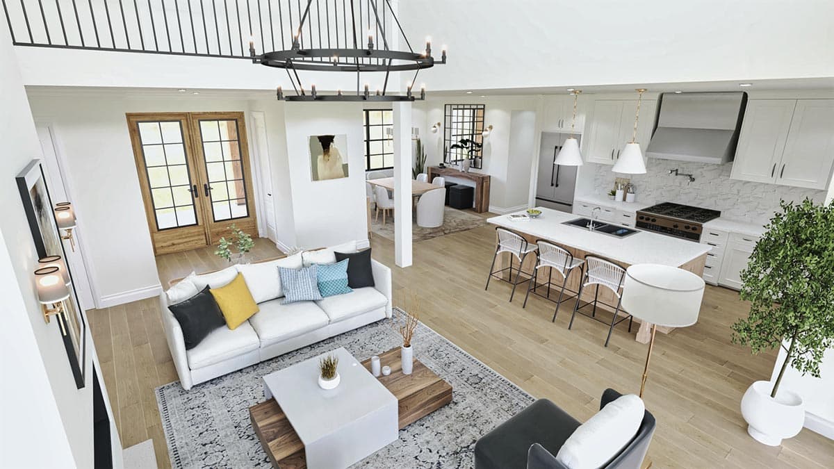 Plan 25809GE: 2459 Square Foot Rustic Farmhouse Plan with Home Office and Two Story Great Room - Image #16 - Country, Craftsman, Farmhouse, Modern Farmhouse, New American, Rustic, Traditional