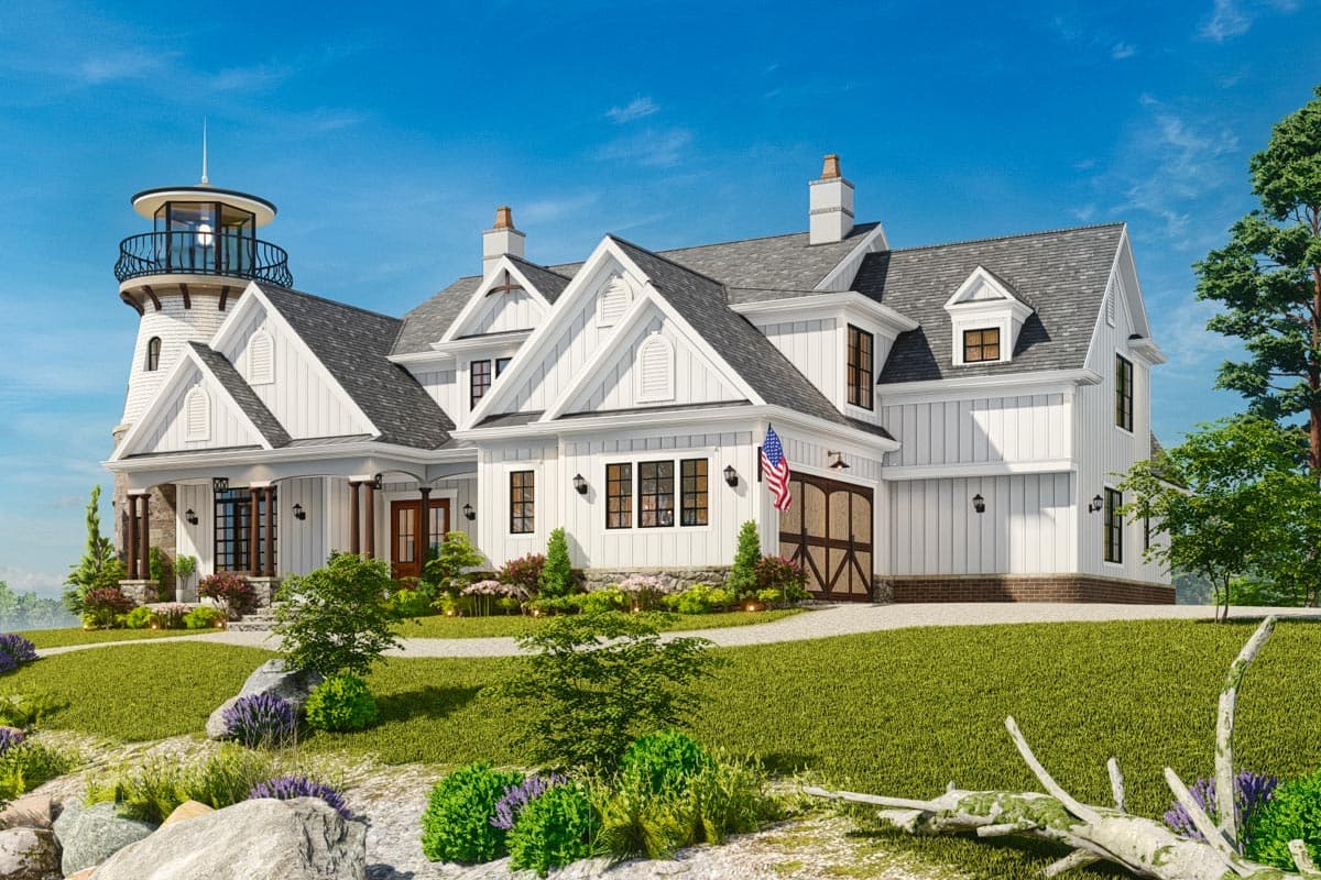 Plan 25810GE: Shingle Style Home Plan with Lighthouse and Upper Level Bonus Room - Image #7 - Beach, Coastal, Coastal Contemporary, Craftsman, New American, Shingle
