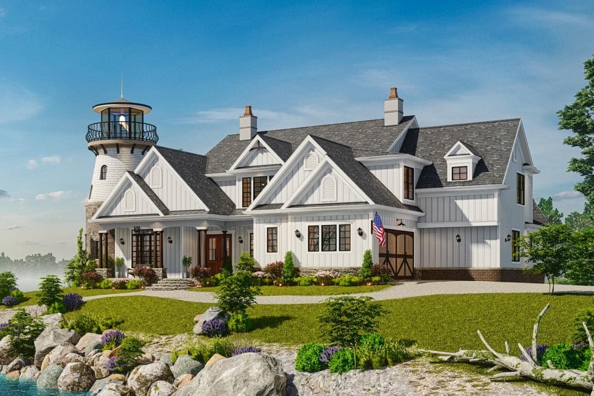 Plan 25810GE: Shingle Style Home Plan with Lighthouse and Upper Level Bonus Room - Image #8 - Beach, Coastal, Coastal Contemporary, Craftsman, New American, Shingle