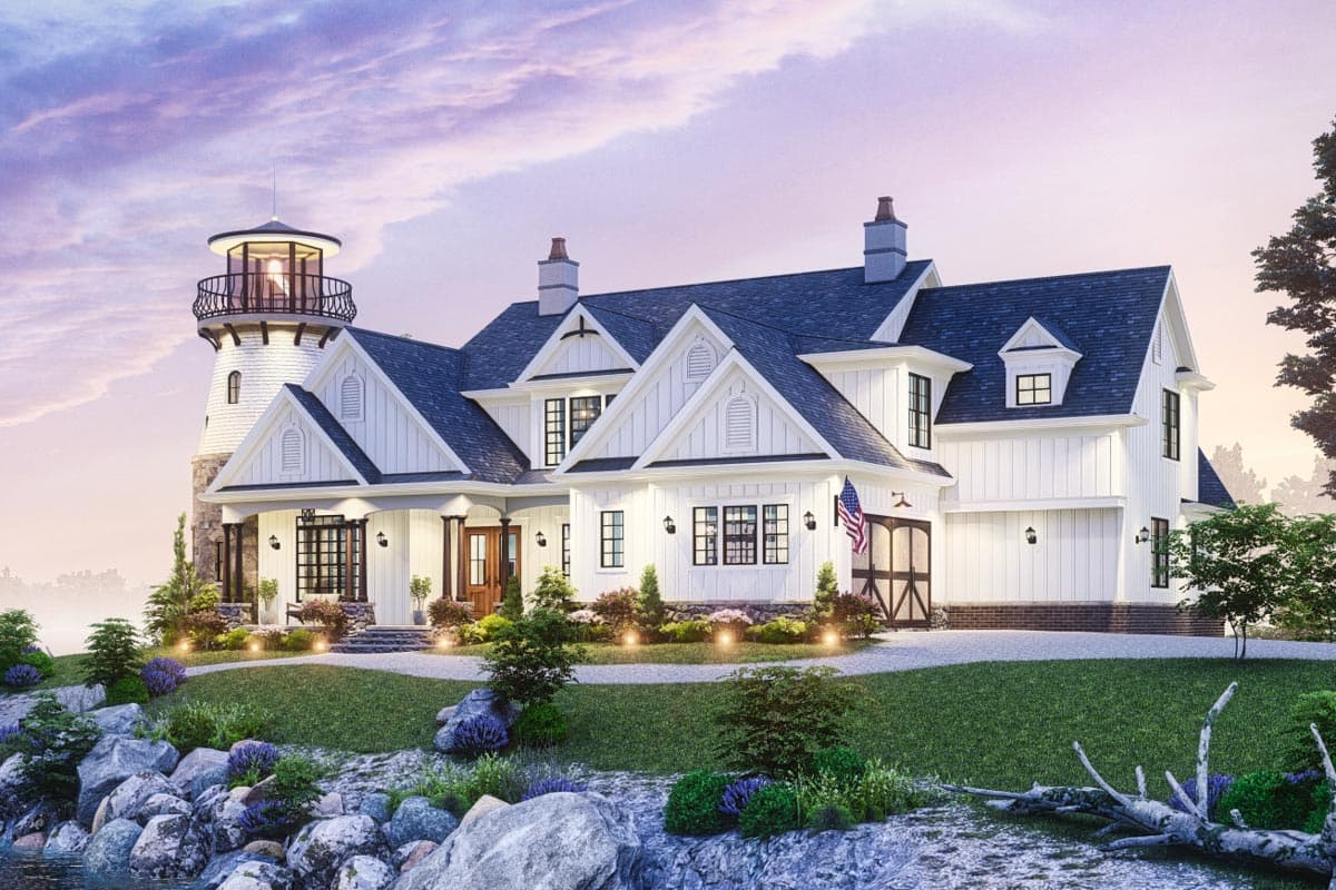 Plan 25810GE: Shingle Style Home Plan with Lighthouse and Upper Level Bonus Room - Image #9 - Beach, Coastal, Coastal Contemporary, Craftsman, New American, Shingle