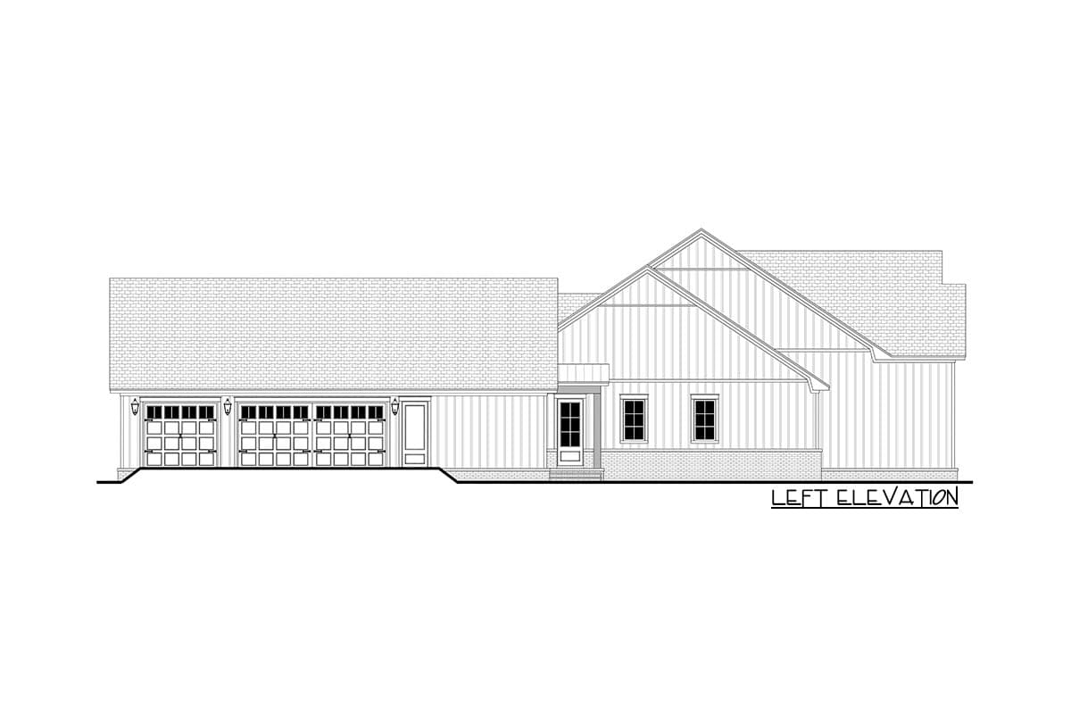 Plan 51943HZ: 4-Bed Transitional Modern Farmhouse Plan with Oversized 3-Car Garage - Image #7 - Contemporary, Country, Modern Farmhouse, New American, Traditional, Transitional