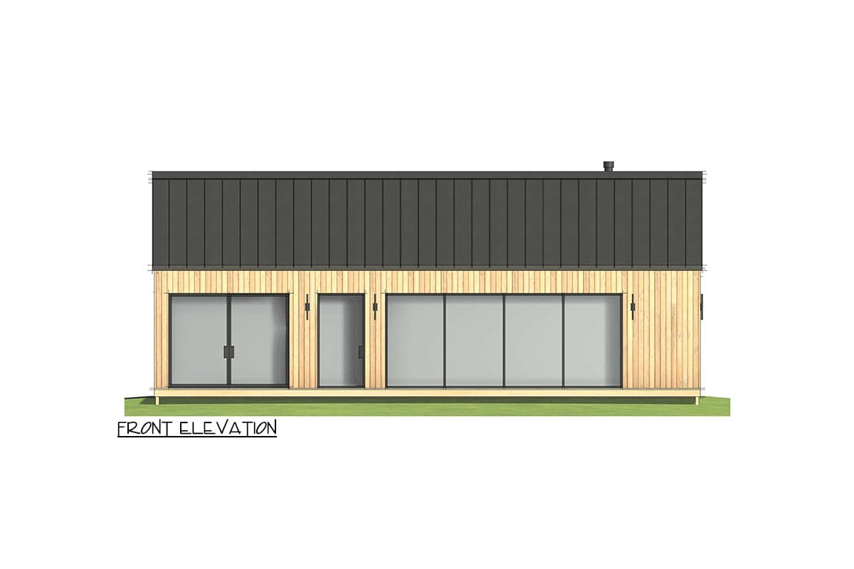 Plan 818066JSS: 1-Bedroom Scandinavian Style Cottage Home Plan or ADU - Image #6 - Cabin, Contemporary, Cottage, Modern, Scandinavian, Vacation