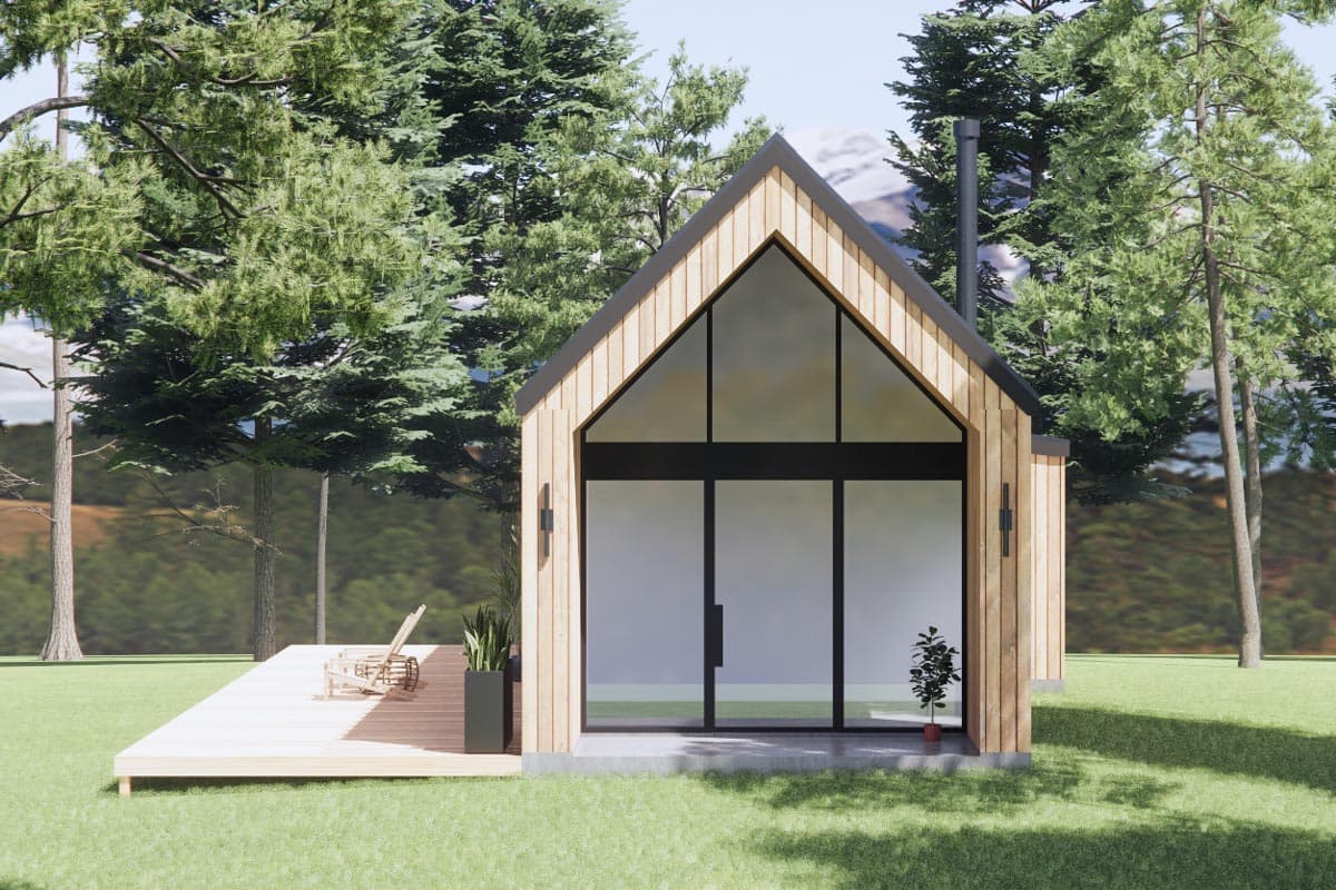 Plan 818066JSS: 1-Bedroom Scandinavian Style Cottage Home Plan or ADU - Image #5 - Cabin, Contemporary, Cottage, Modern, Scandinavian, Vacation