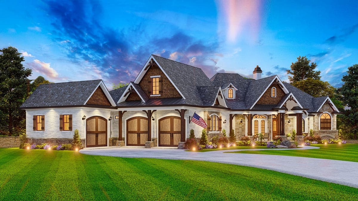 Plan 25814GE: 3400  Sq Ft Craftsman House Plan with Optional Upper and Lower Levels - Image #9 - Cottage, Country, Craftsman, Mountain, Rustic