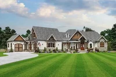 3400  Sq Ft Craftsman House Plan with Optional Upper and Lower Levels