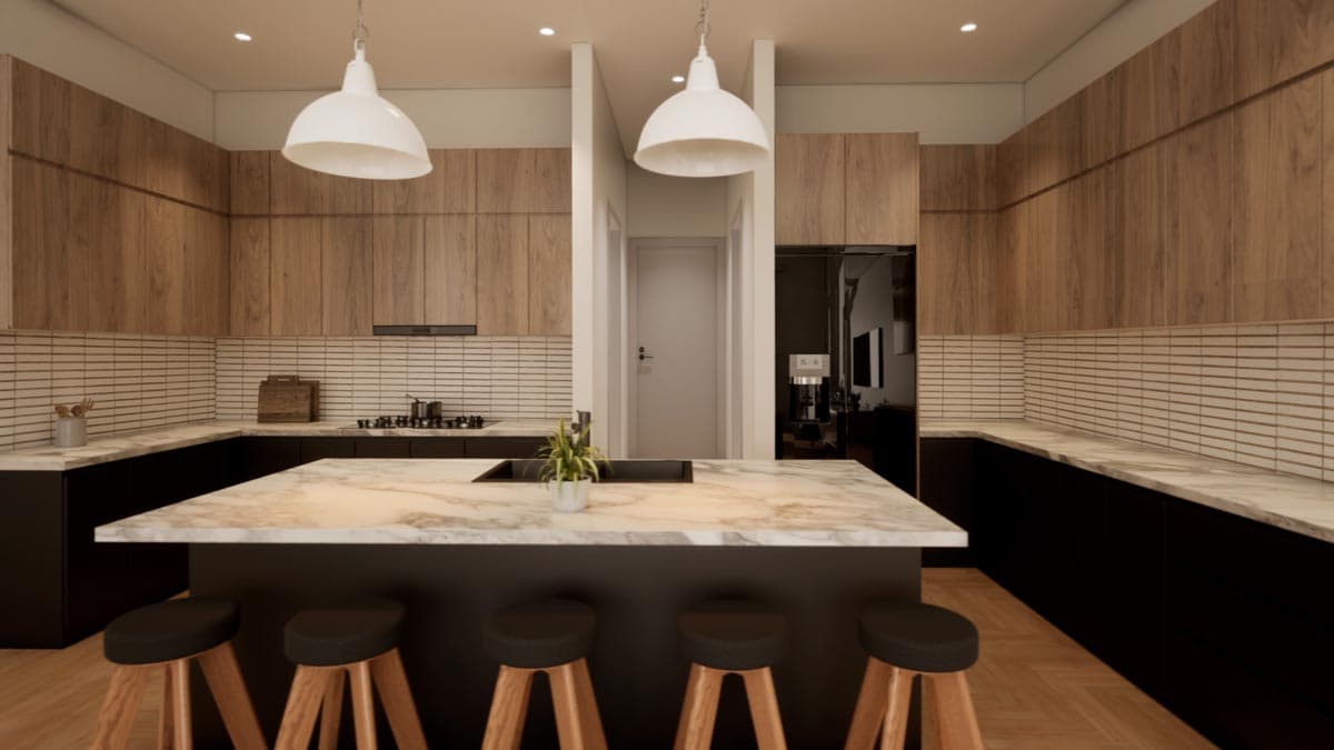 Plan 420096WNT: Under 1,500 Square Foot Modern Home Plan with Rear Garage - Image #7 - Modern, Mountain, Northwest