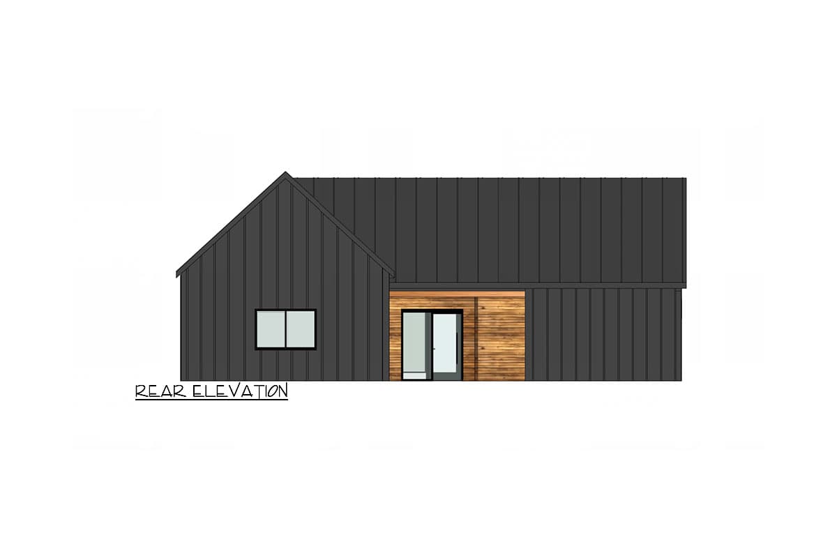 Plan 420096WNT: Under 1,500 Square Foot Modern Home Plan with Rear Garage - Image #14 - Modern, Mountain, Northwest