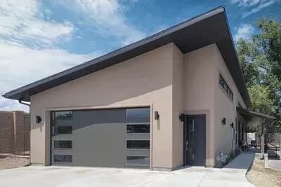 2-Car Modern Garage Plan with 1-Bed ADU Apartment Under 1000 Sq. ft.