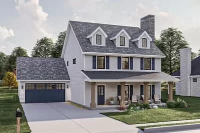 3-Bedroom Colonial House Plan with Semi-Open Concept Layout 