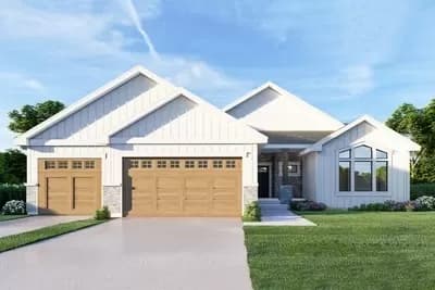 Northwest Ranch Home Plan with Vaulted Great Room