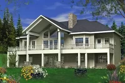 Sloping Lot Home Plan with Great Rear-Facing Views