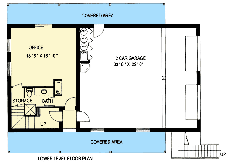 Plan 35396GH: Compact 2-Story House Plan With Spacious Deck - 1999 Sq Ft - Floor Plan - Ground Level - Carriage, Mountain, Rustic