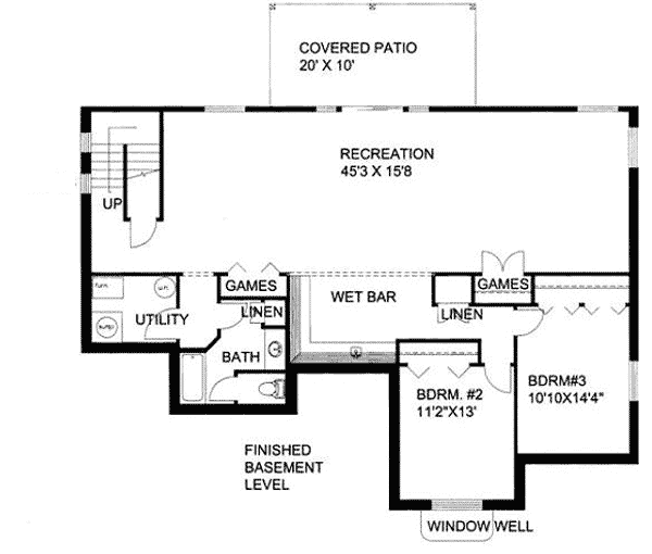 Plan 35397GH: Finished Lower Level - Floor Plan - Basement - Mountain, Northwest, Traditional