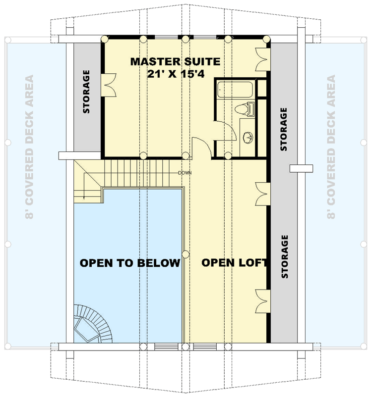 Plan 35399GH: Log Home Living - Floor Plan - Upper Floor - Log Cabin, Mountain, Rustic, Vacation