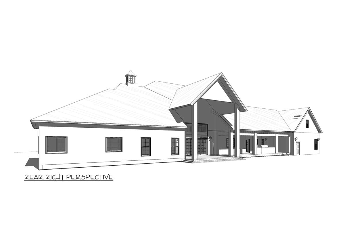Plan 46495LA: Transitional Country House Plan with Deluxe Owner's Suite and Bonus Room Above Garage - 5491 Sq Ft - Image #4 - Country, Ranch, Southern, Transitional
