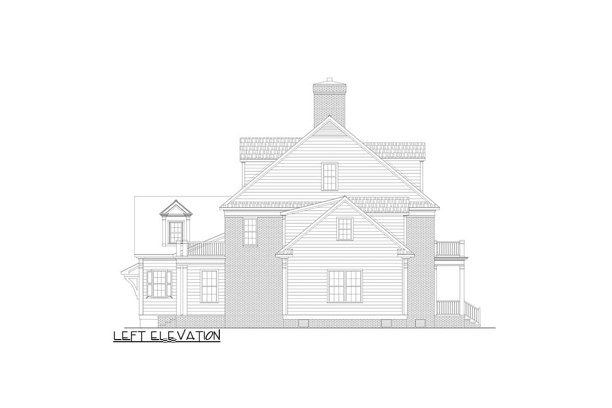 Plan 550014LAN: Exclusive Traditional Southern Home Plan with Symmetrical Front Elevation - Image #10 - Southern, Southern Traditional, Traditional