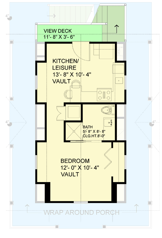 Plan 735009CAR: Multi-Family Tiny Home Plan with Two, 1-Bed Apartments - Floor Plan - 2nd Floor - Cottage, Country, Farmhouse, Modern Farmhouse, Traditional