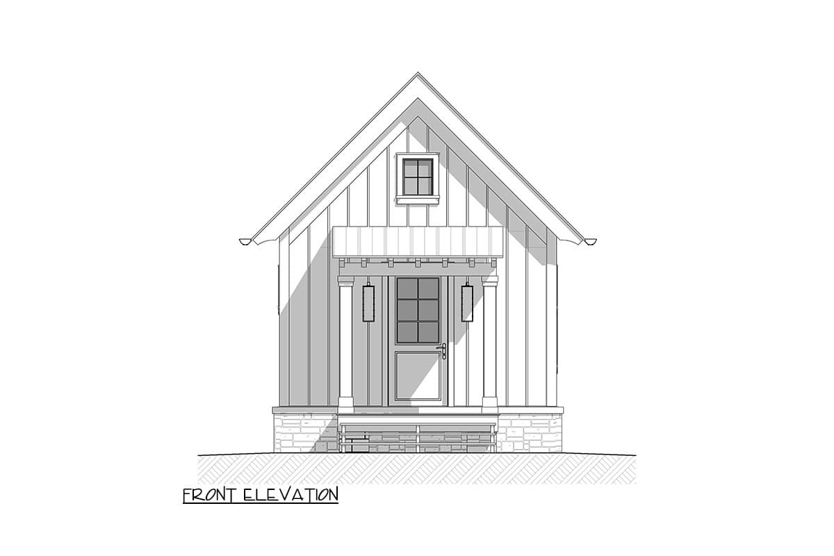 Plan 865021SHW: 485 Square Foot Tiny House Plan with Loft  - Image #12 - Craftsman, Rustic