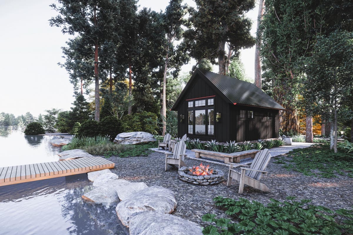 Plan 865021SHW: 485 Square Foot Tiny House Plan with Loft  - Image #4 - Craftsman, Rustic