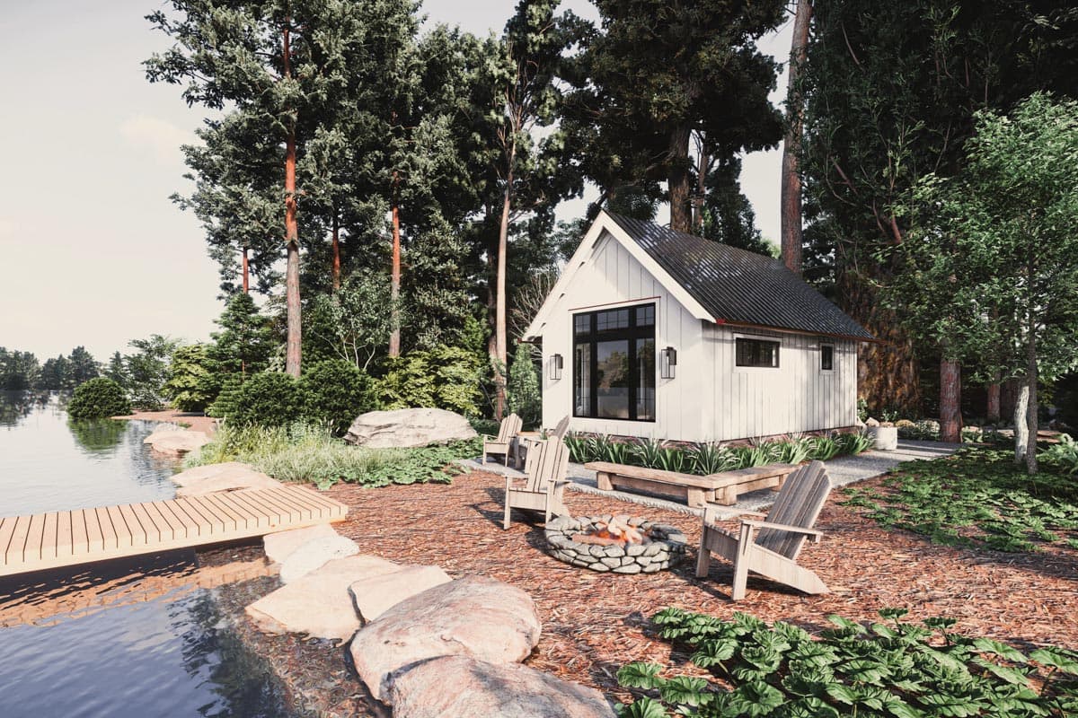 Plan 865021SHW: 485 Square Foot Tiny House Plan with Loft  - Image #5 - Craftsman, Rustic