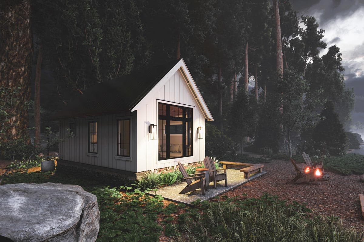 Plan 865021SHW: 485 Square Foot Tiny House Plan with Loft  - Image #7 - Craftsman, Rustic