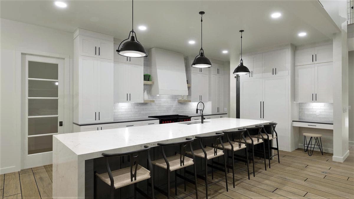 Plan 703005TYL: Transitional House Plan with Two Story Great Room and Lower Level with Home Theater - Image #9 - Contemporary, Transitional