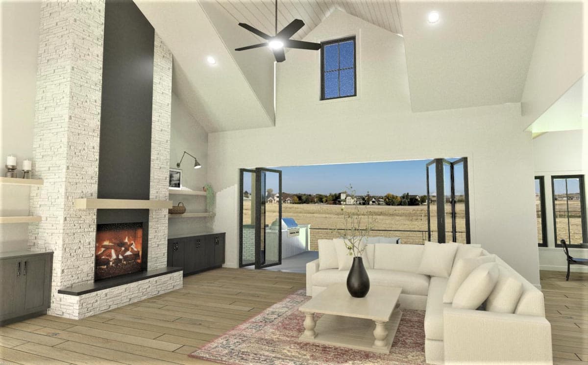 Plan 703005TYL: Transitional House Plan with Two Story Great Room and Lower Level with Home Theater - Image #12 - Contemporary, Transitional