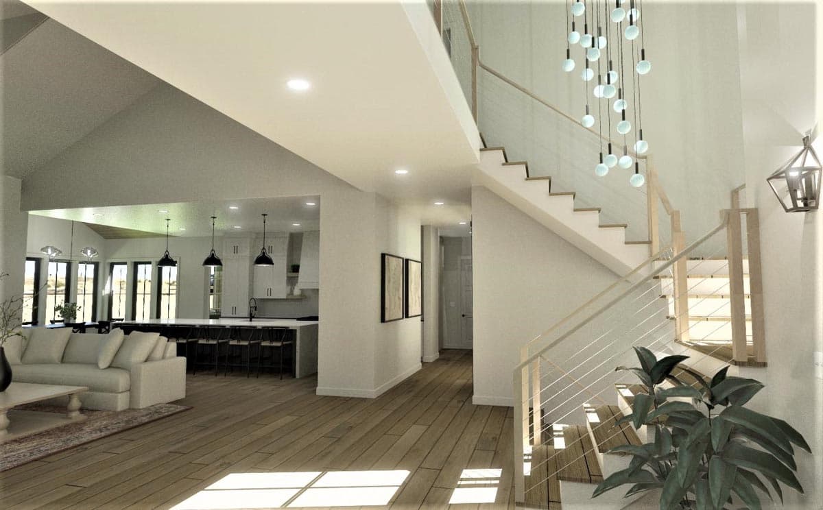 Plan 703005TYL: Transitional House Plan with Two Story Great Room and Lower Level with Home Theater - Image #15 - Contemporary, Transitional