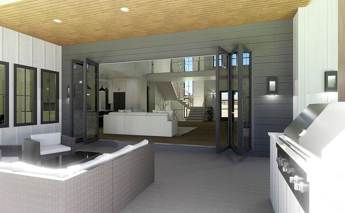 Plan 703005TYL: Transitional House Plan with Two Story Great Room and Lower Level with Home Theater - Image #22 - Contemporary, Transitional