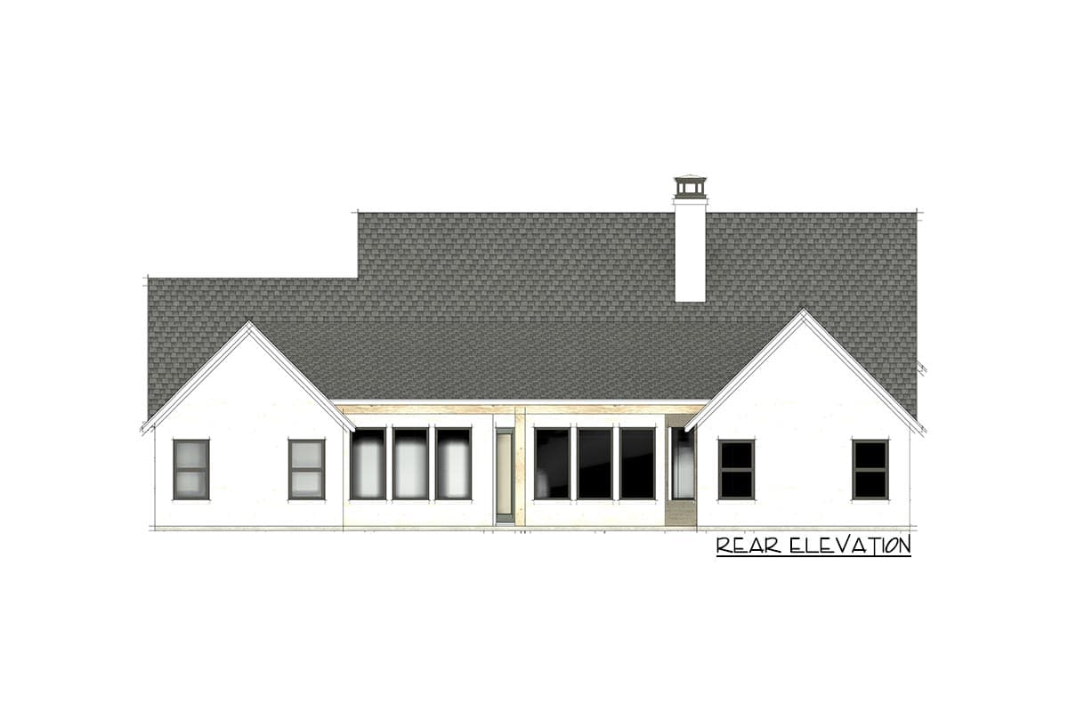 Plan 818067JSS: Farmhouse Plan with Split-Bed Layout and Laundry Access from Primary Suite - 2646 Sq Ft - Image #4 - Country, Farmhouse, Modern Farmhouse, New American, Transitional