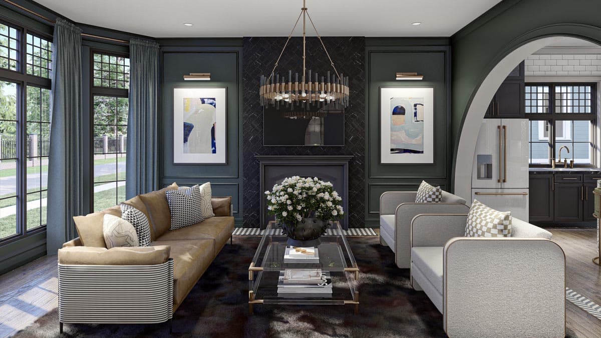 Plan 623264DJ: 3-Bed Modern Victorian Home Plan with Rear-Entry Garage - Image #9 - Cottage, European, Transitional, Victorian