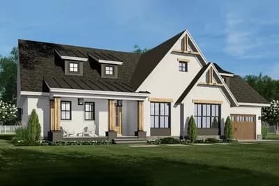 2356 Square Foot Rustic Farmhouse Plan with Bonus Over 2-Car Garage