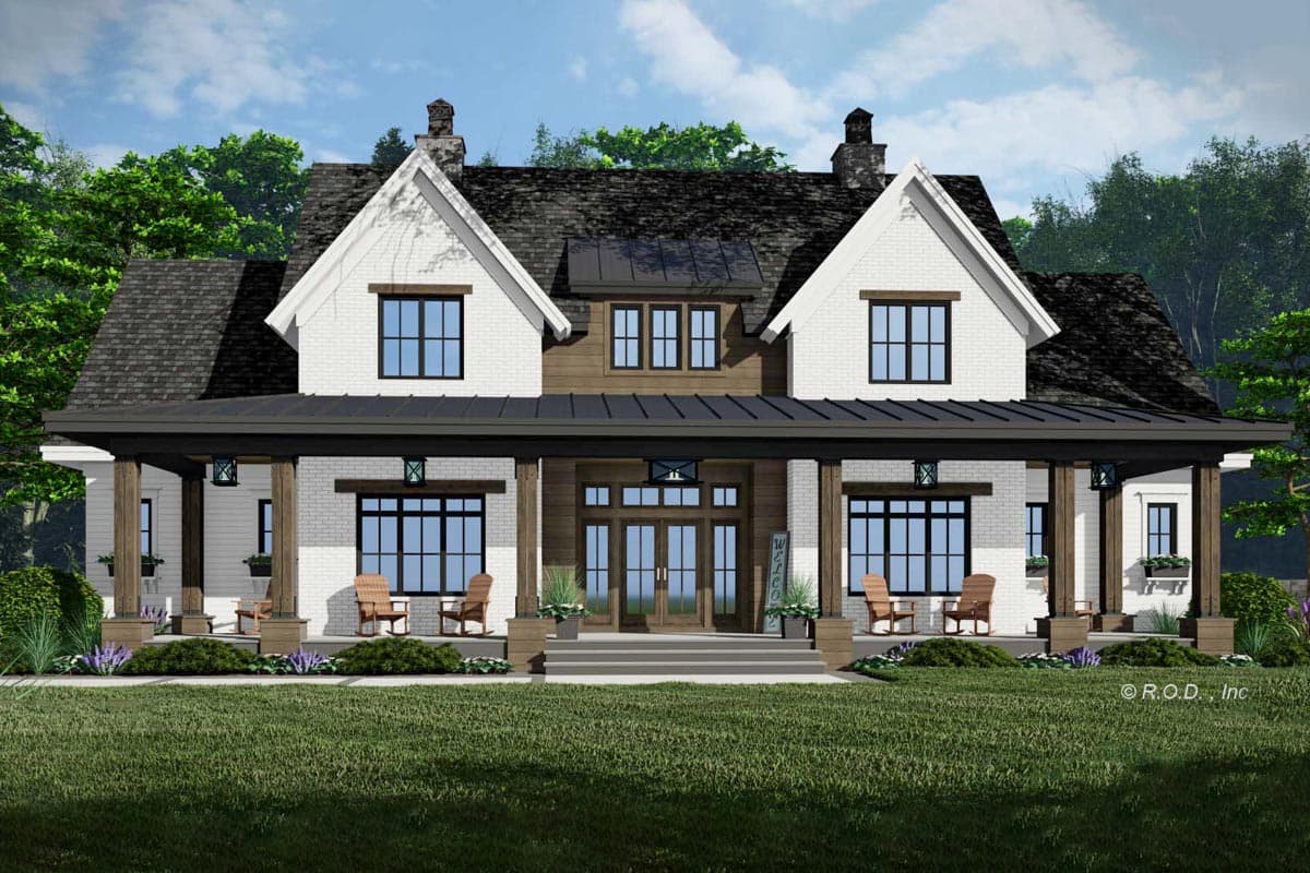 Plan 14770RK: Modern Farmhouse Plan with Home Office and Bonus Expansion - 3482 Sq Ft - Image #4 - Country, Modern Farmhouse, New American