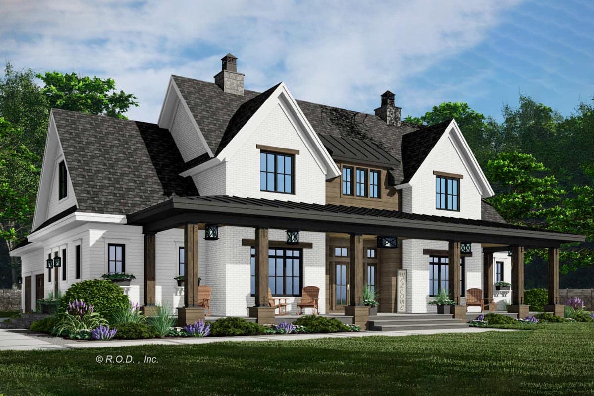 Plan 14770RK: Modern Farmhouse Plan with Home Office and Bonus Expansion - 3482 Sq Ft - Image #5 - Country, Modern Farmhouse, New American